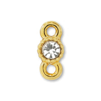 Charm stone clasp round 2 ring gold