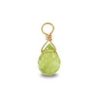 Natural stone glasses charm drop cut peridot