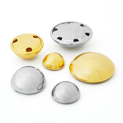 Metal cabochon A rhodium color