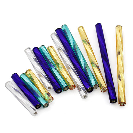 Czech Seed Bugle Round-TS Emerald Silver Line [Outlet]