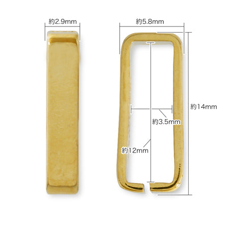 Tsunagi ring square flat line gold