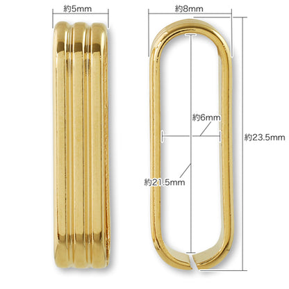 つなぎカン スジ入 約5×8×23.5mm　ロジウムカラー