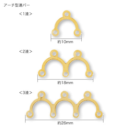 アーチ型連バー 1連　ゴールド