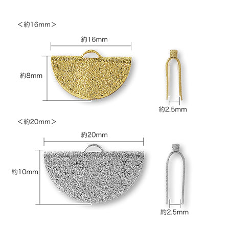 String closure half round stardust rhodium color