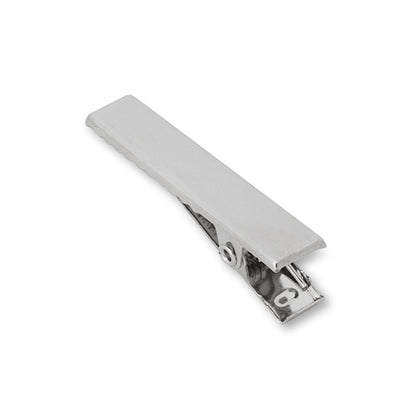 Flat metal clip No.2 Rhodium color
