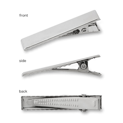 Flat metal clip No.2 Rhodium color
