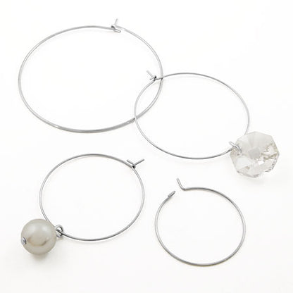 Stainless steel earrings wire hoop fabric