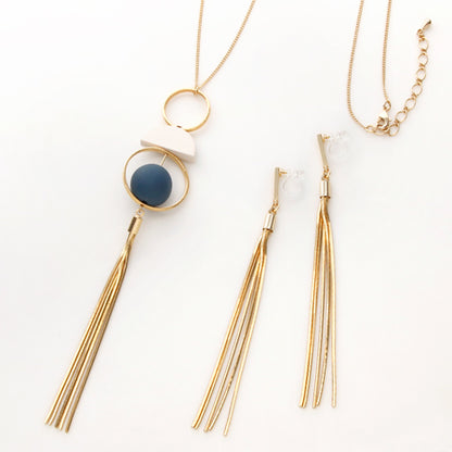 Non-pierced earrings stick 1 ring gold