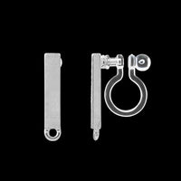 Non-piercing earrings 1 stick rhodium color
