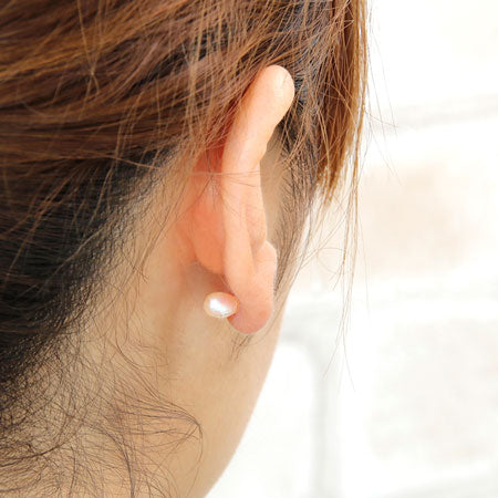 Earring catch freshwater pearl potato white