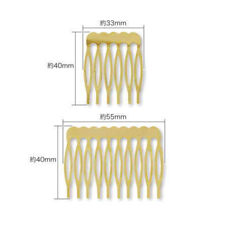 ヘア金具 コーム 6足　ゴールド