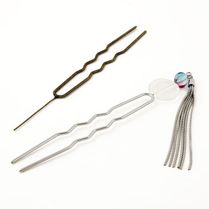 ヘア金具 かんざし芯付　金古美
