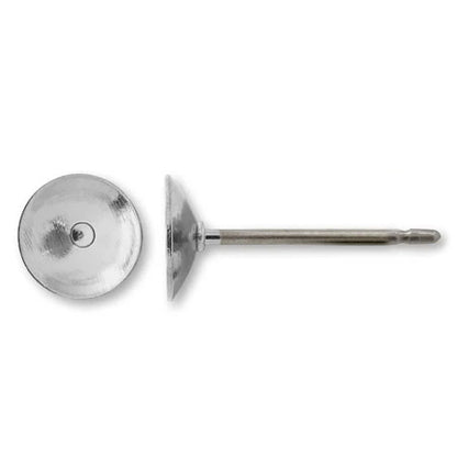 Earrings titanium bowl rhodium color