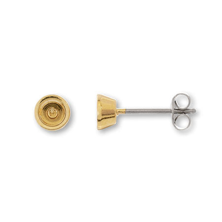 ピアス ステンレス 石座付 ＃1088 PP31(約4mm)　ゴールド