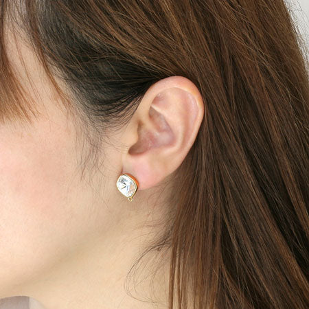 ピアス ステンレス 石座カン付 ＃4470 10mm　ロジウムカラー