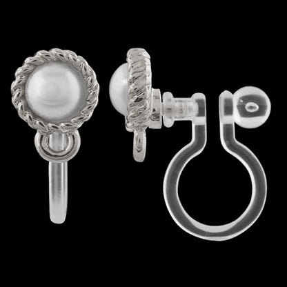 Resin earrings with twist frame, rhodium color
