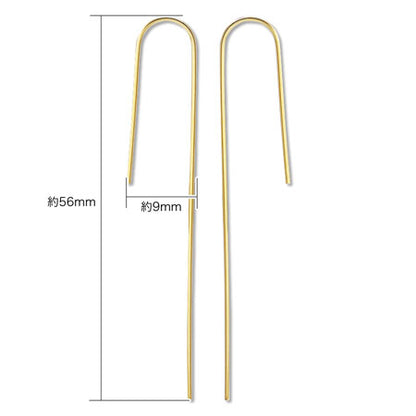 Earrings wire U-shaped deformation gold
