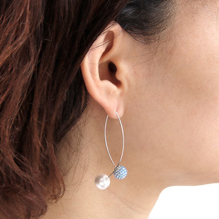 Earrings wire jujube deformation rhodium color