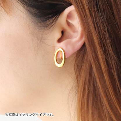 Stainless steel earrings metal ring oval vertical hole gold