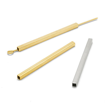 Straight pipe square rhodium color