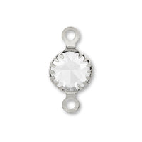 Stone charm 2 ring rhodium color