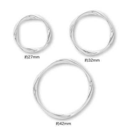 Metal Rings: Twist Square Rodium-Color