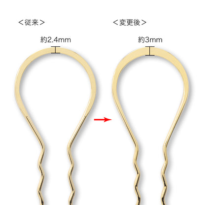 ヘア金具 かんざし Ｕ字波型　ゴールド