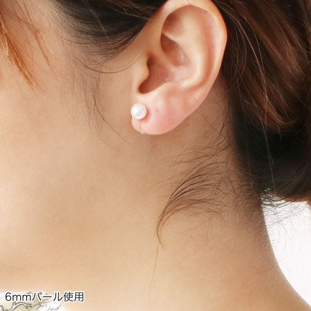 Non-piercing earrings with resin core/pearl clear