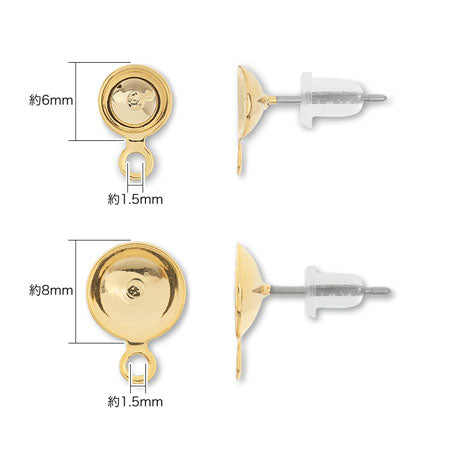 Stainless steel earrings with bowl gold