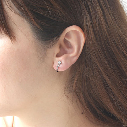 Earrings with screw spring stones crystal/RC