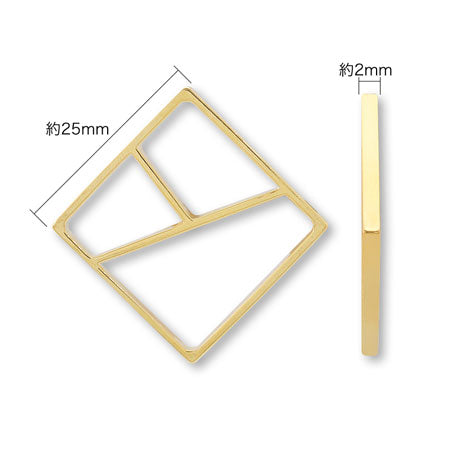 Resin frame square wall gold