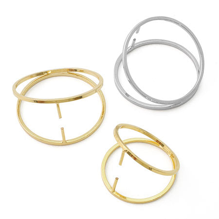 Double ring Vatican round square wire gold