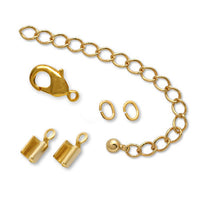 金具セット ヒモ用 カシメ 1.5mm　ゴールド