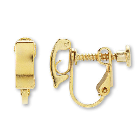 Earrings screw spring clasp gold