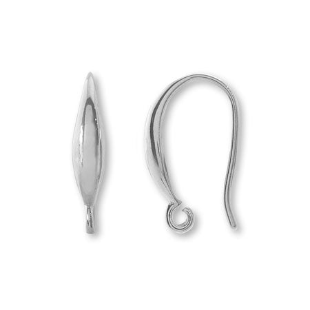 Design Hook Earrings with rhodium collar