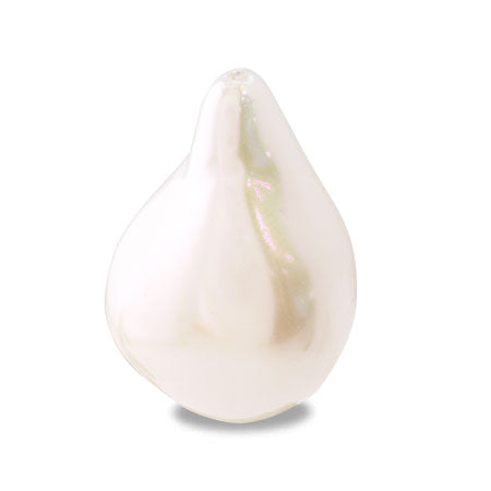 Resin pearl Baroque drop white ab