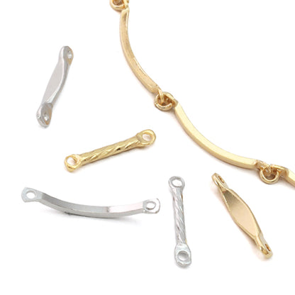 Joint parts pattern line 2 ring rhodium color