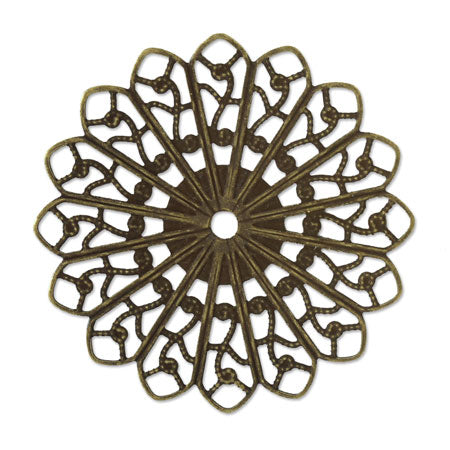 スカシパーツ 花16弁 約35mm　金古美