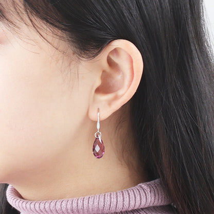 Design hook earrings with U-shaped ring No.6 Cubic zirconia/RC