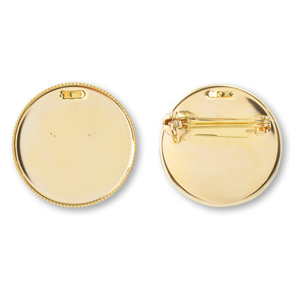 Domestic brooch stand, meal plate, round, lining, gold