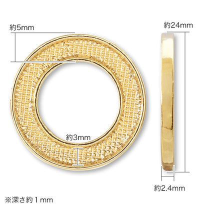 Clay base ring parts round rhodium color