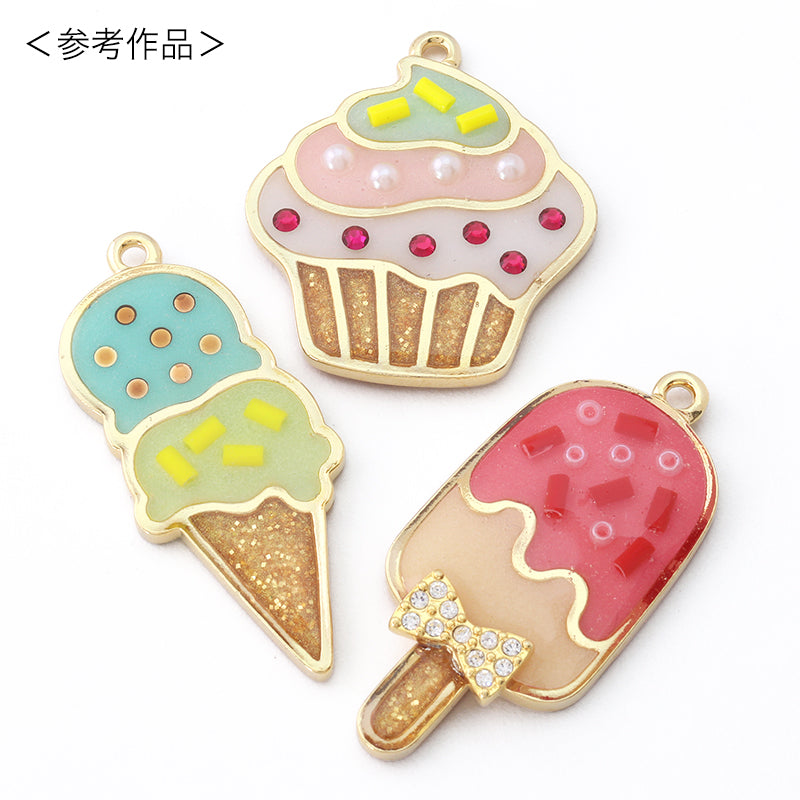 レジンフレーム カン付 カップケーキ　ゴールド