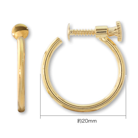 Earrings screw type hoop gold