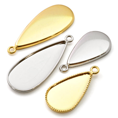 Meal plate with plain drop can, rhodium color