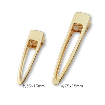 Flat metal clip triangular center opening gold