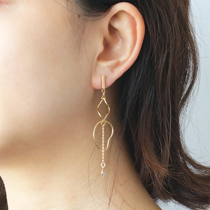 ステンレスピアス スティック 角 No.3　ゴールド