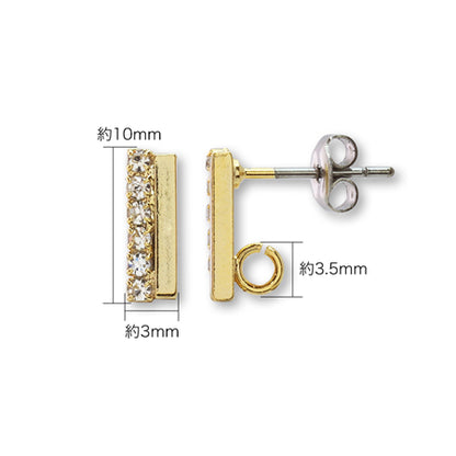 Stainless steel earrings with stick stone crystal/G