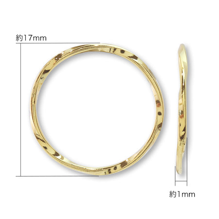 Metal ring parts twisted round gold