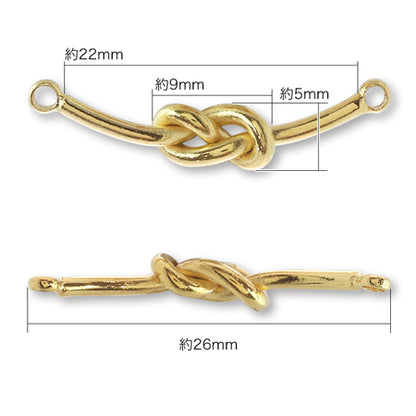 Metal joint knot bar No.2 rhodium color