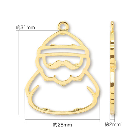 レジンフレーム クリスマス サンタクロース1　ゴールド